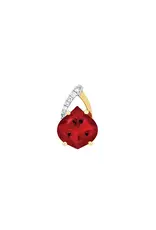 Chatham 14 Karat Yellow Gold Lab-Grown Onion Ruby & Diamond Pendant