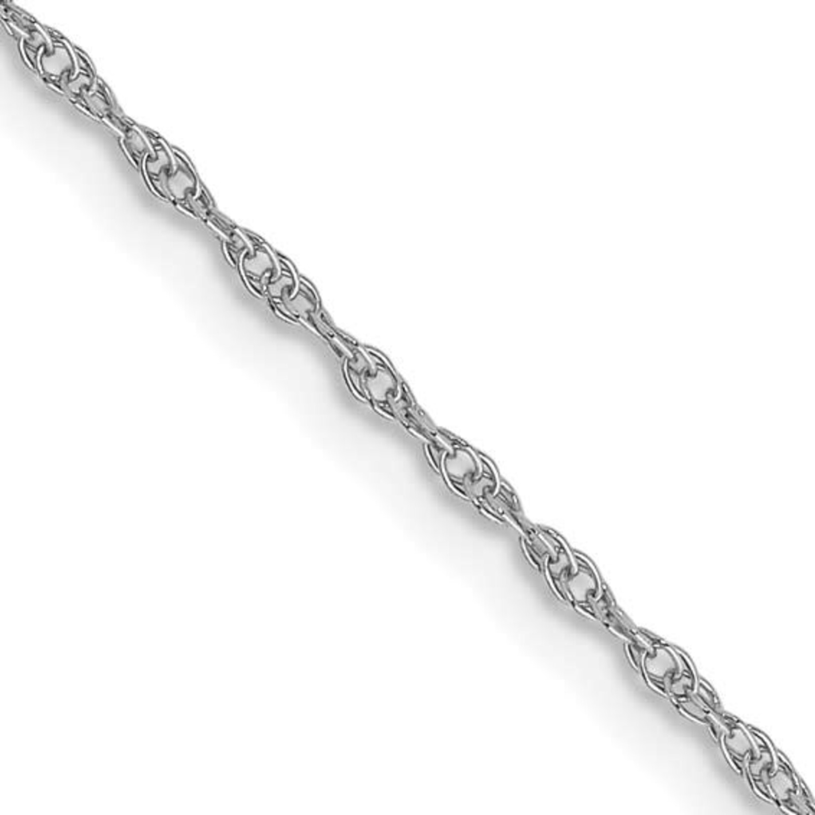 14 Karat White Gold 18" Carded .95mm Cable Rope Chain