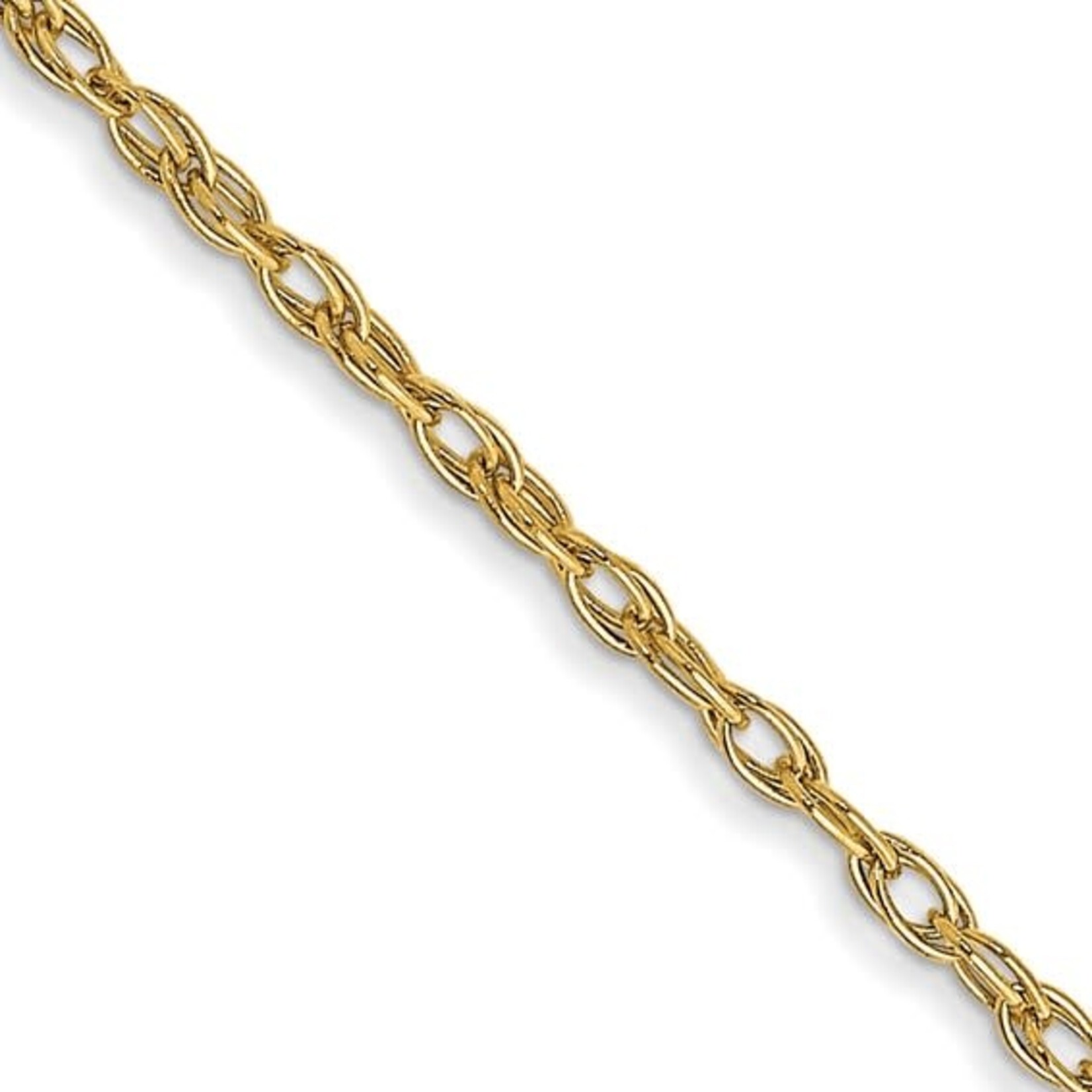 14 Karat Yellow Gold 16" 1.35mm Cable Rope Chain