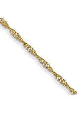 14 Karat Yellow Gold 20" 1mm Singapore Chain