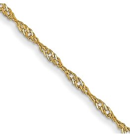 14 Karat Yellow Gold 20" 1mm Singapore Chain