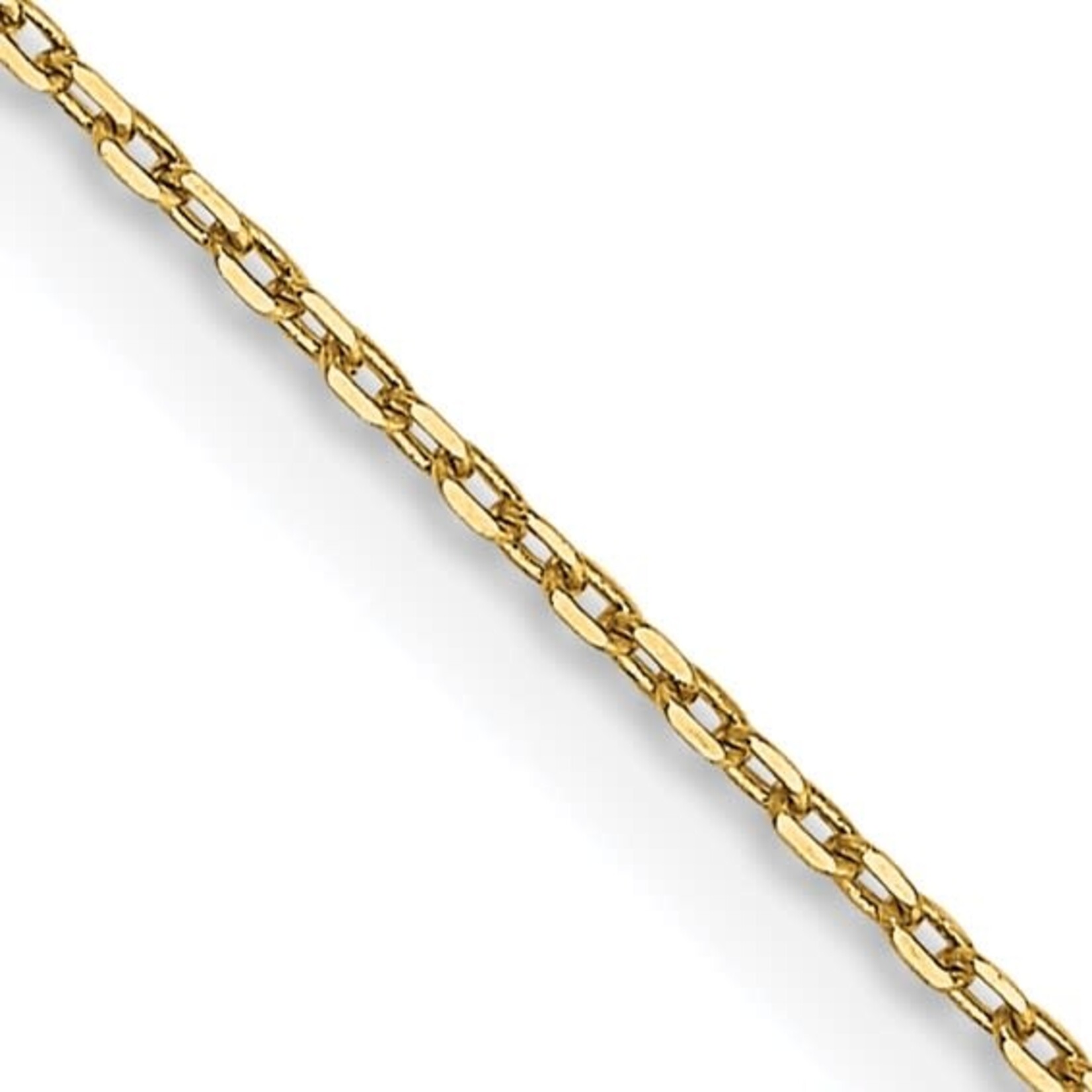14 Karat Yellow Gold 18" .8mm Diamond-Cut Cable Chain