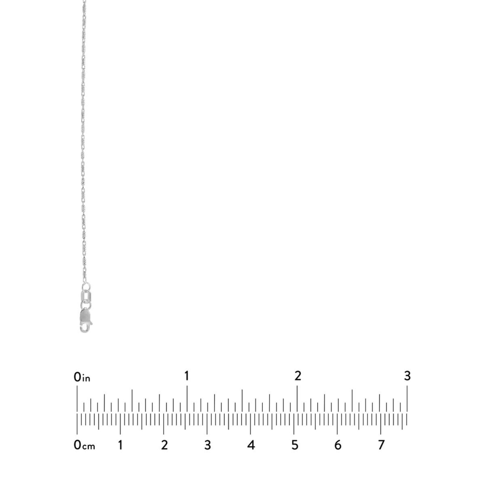 14 Karat White Gold 18" 1.05mm Diamond-Cut Tube Bead Chain