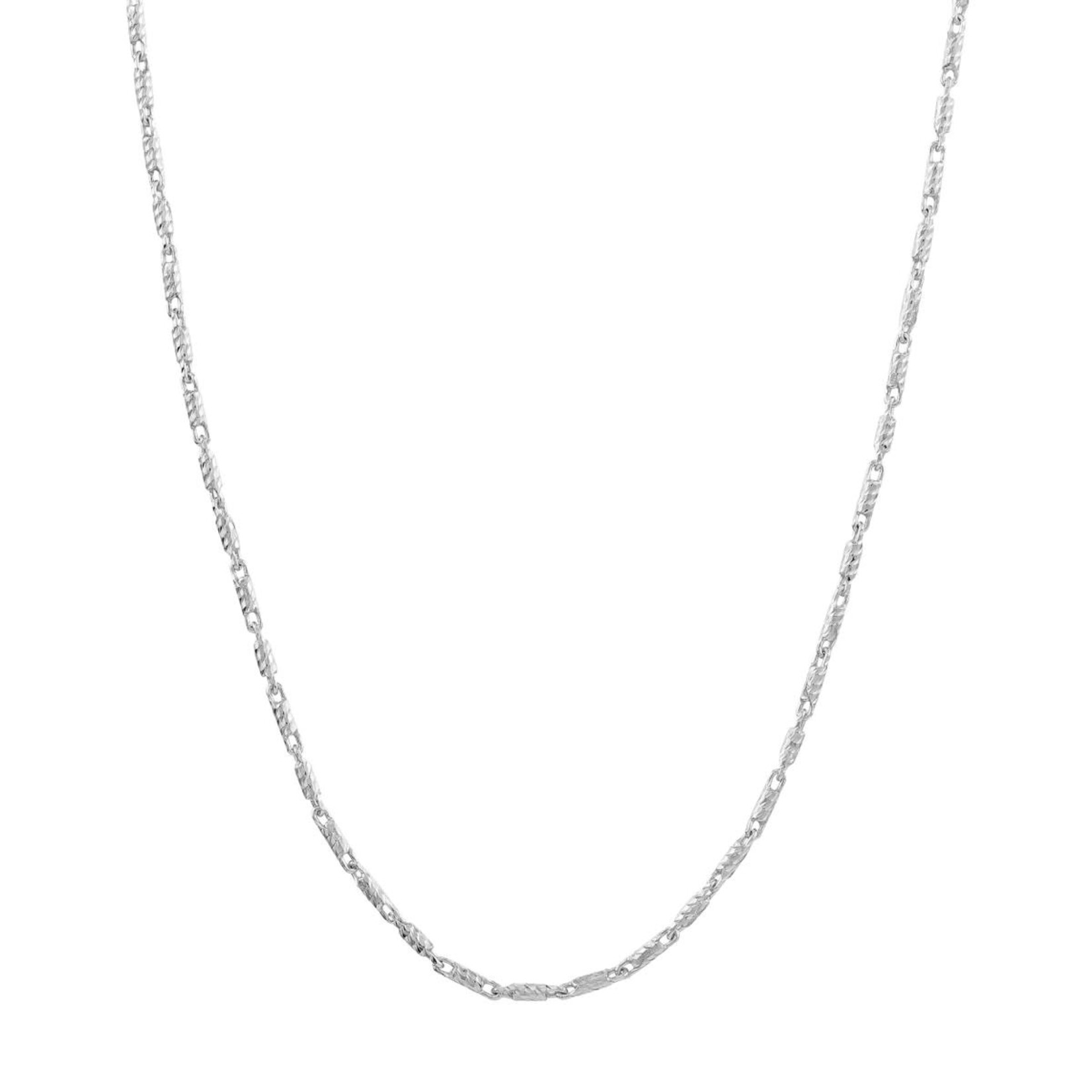 14 Karat White Gold 18" 1.05mm Diamond-Cut Tube Bead Chain