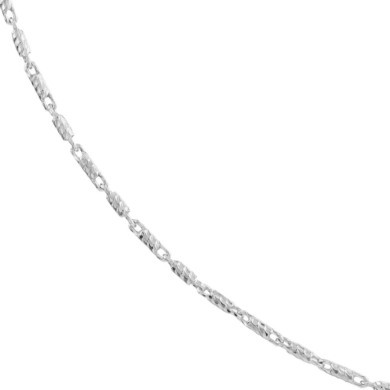 14 Karat White Gold 18" 1.05mm Diamond-Cut Tube Bead Chain
