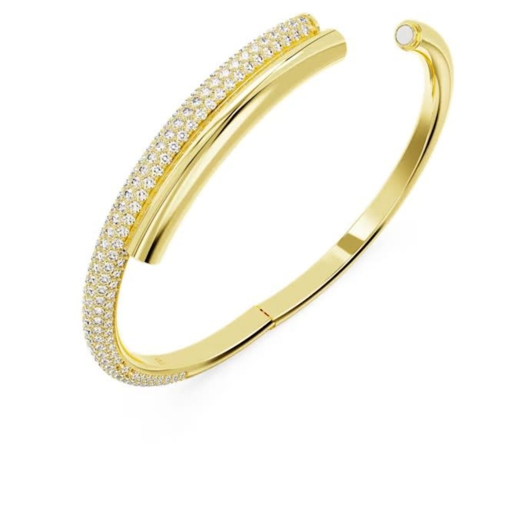 Swarovski Dextera bangle Magnetic closure, White, Gold-tone plated