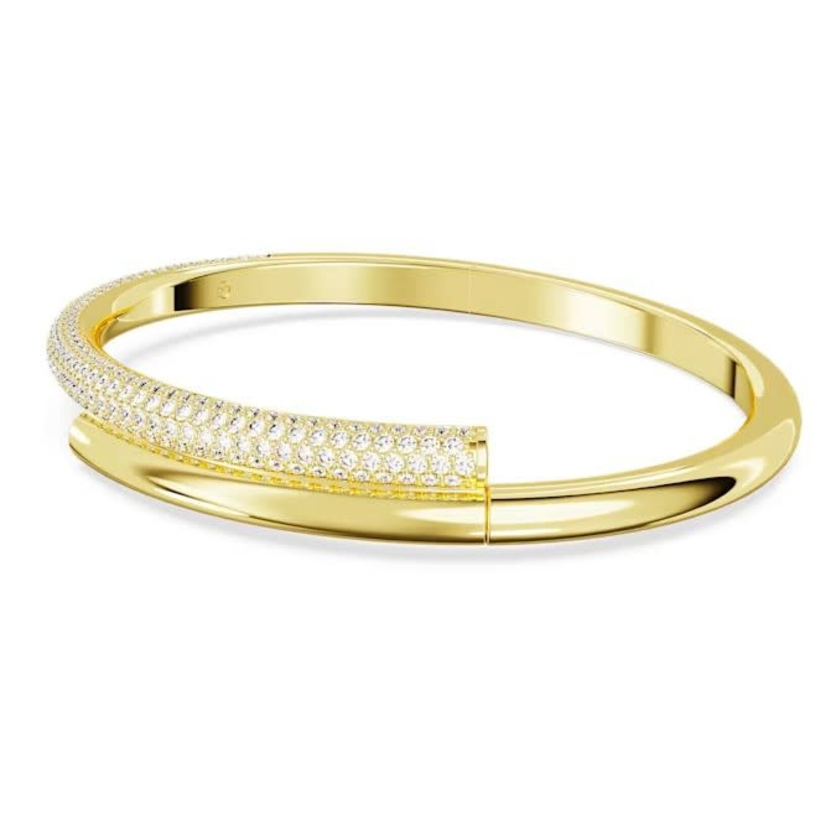 Swarovski Dextera bangle Magnetic closure, White, Gold-tone plated