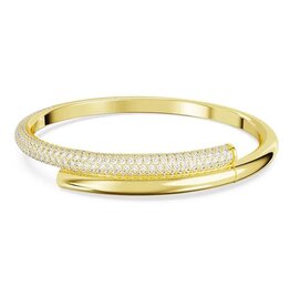 Swarovski Dextera bangle Magnetic closure, White, Gold-tone plated