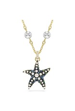 Swarovski Idyllia pendant Crystal pearls, Starfish, Multicolored, Gold-tone plated