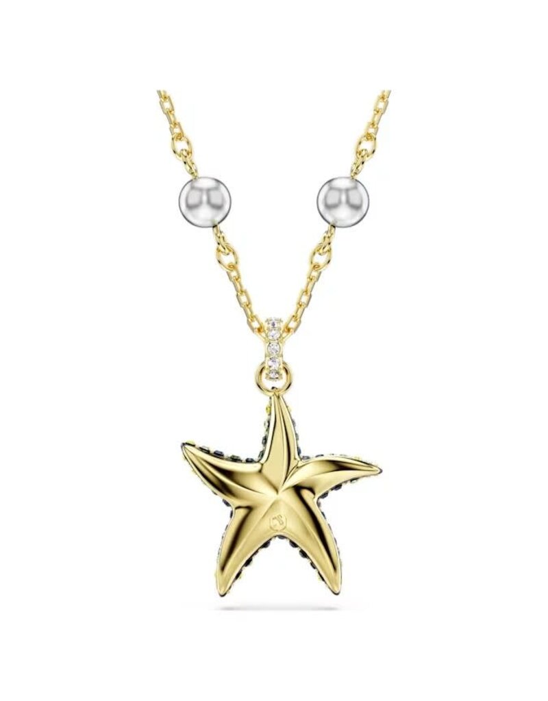 Swarovski Idyllia pendant Crystal pearls, Starfish, Multicolored, Gold-tone plated