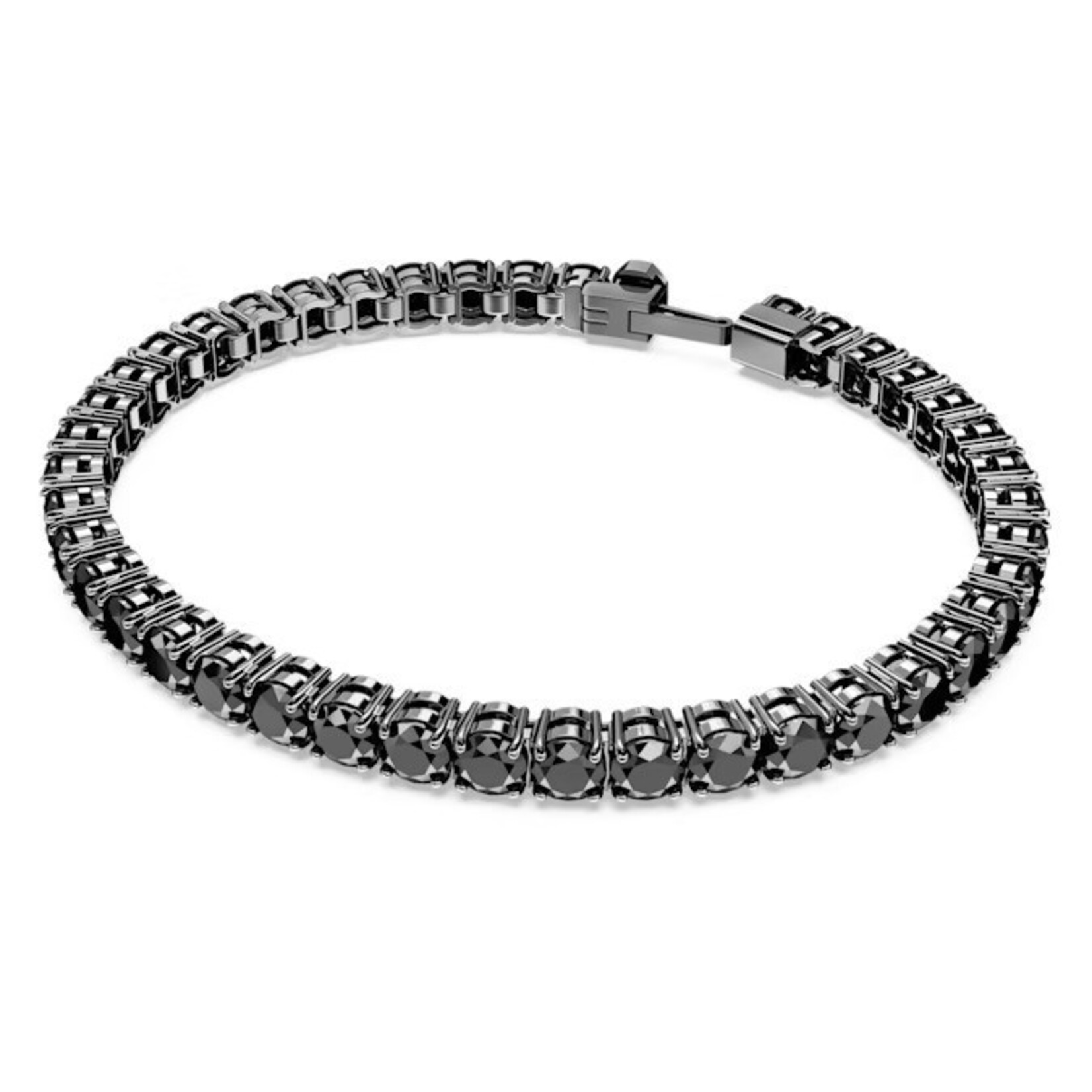 Swarovski Matrix Tennis bracelet Round cut, Black