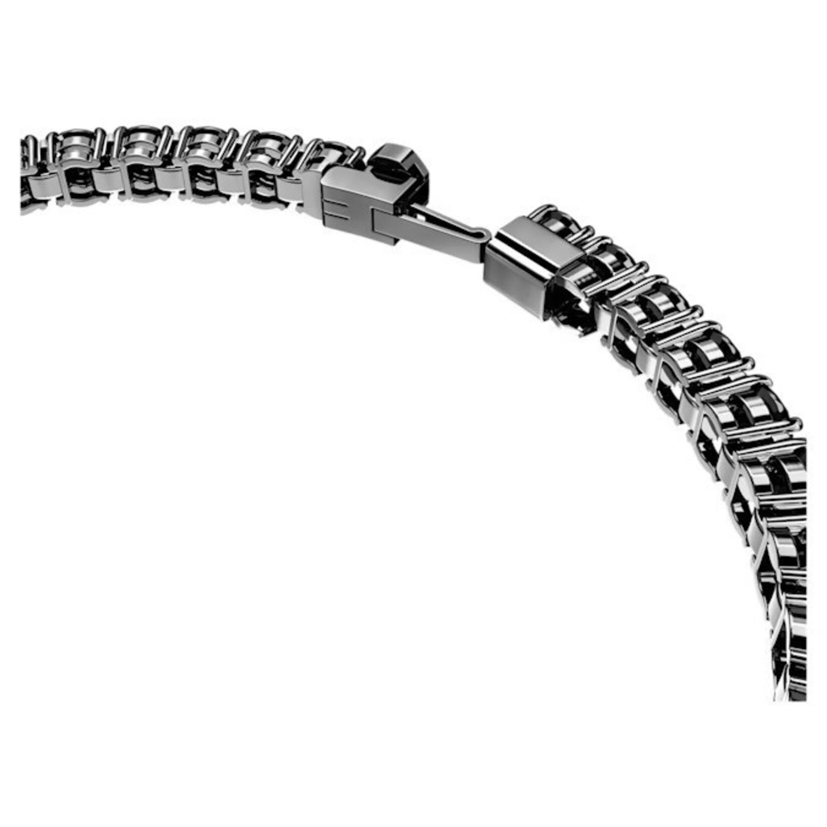 Swarovski Matrix Tennis bracelet Round cut, Black