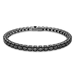 Swarovski Matrix Tennis bracelet Round cut, Black