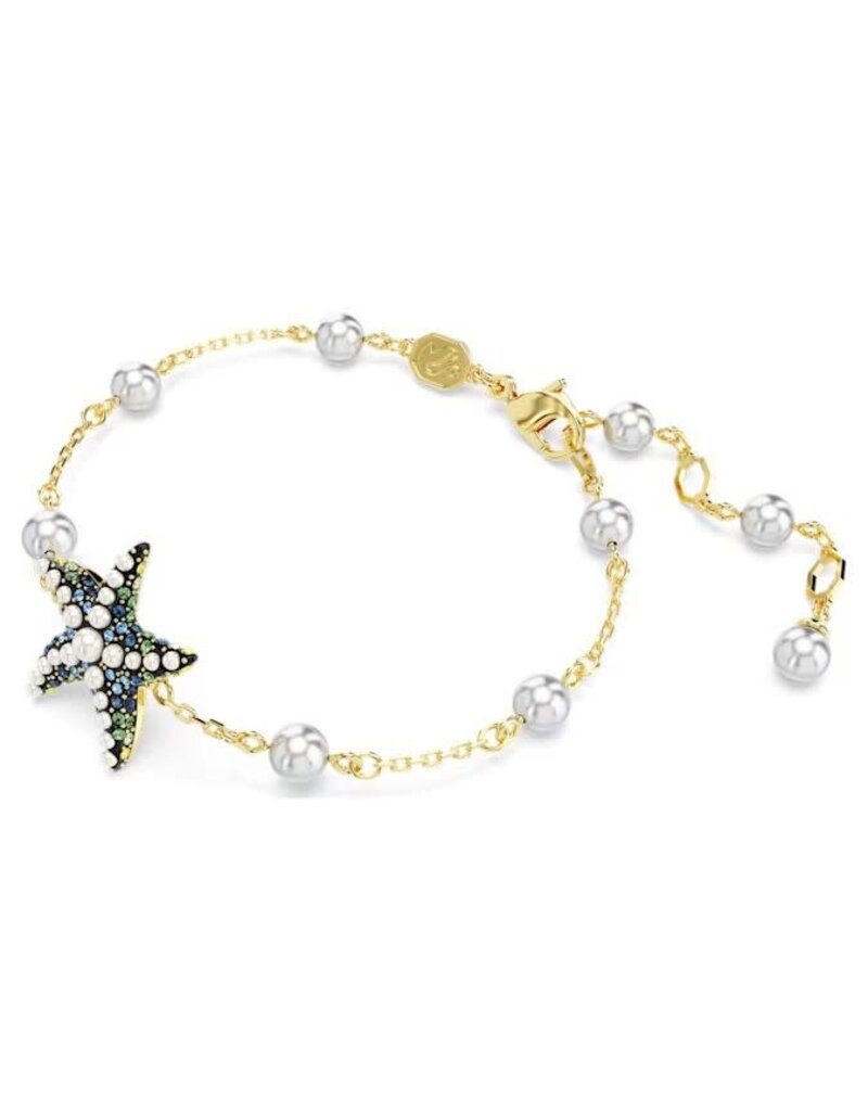 Swarovski  Idyllia bracelet Crystal pearls, Starfish, Multicolored, Gold-tone plated