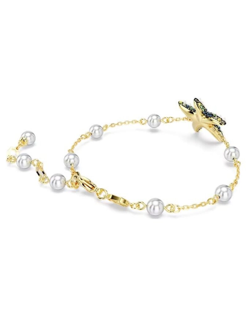 Swarovski  Idyllia bracelet Crystal pearls, Starfish, Multicolored, Gold-tone plated