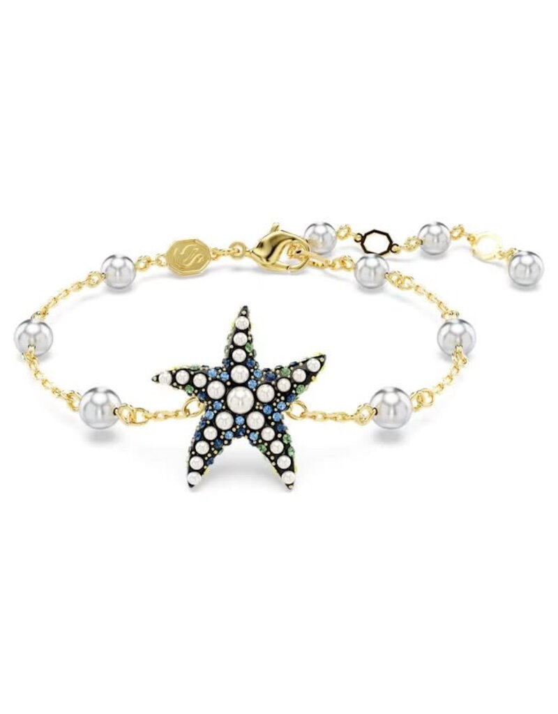 Swarovski  Idyllia bracelet Crystal pearls, Starfish, Multicolored, Gold-tone plated