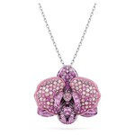 Swarovski Idyllia pendant Flower, Pink, Rhodium plated