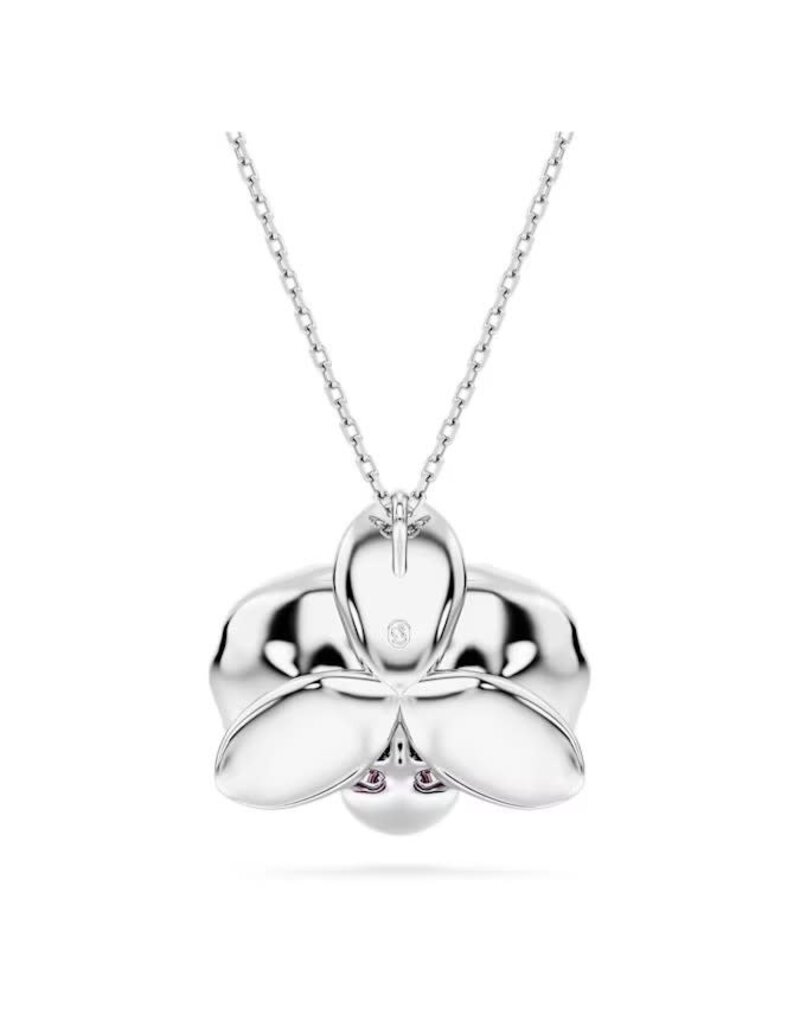 Swarovski  Idyllia pendant Flower, Pink, Rhodium plated