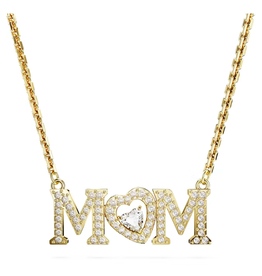 Swarovski Mother’s Day necklace Heart, White, Gold-tone plated