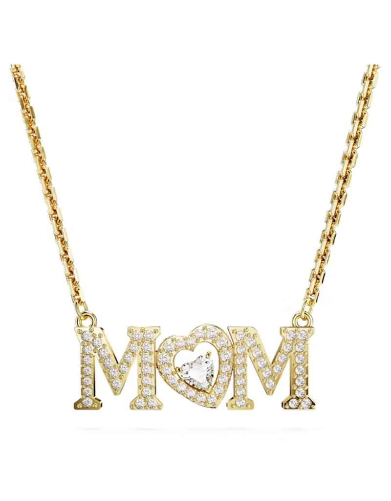 Swarovski  Mother’s Day necklace Heart, White, Gold-tone plated