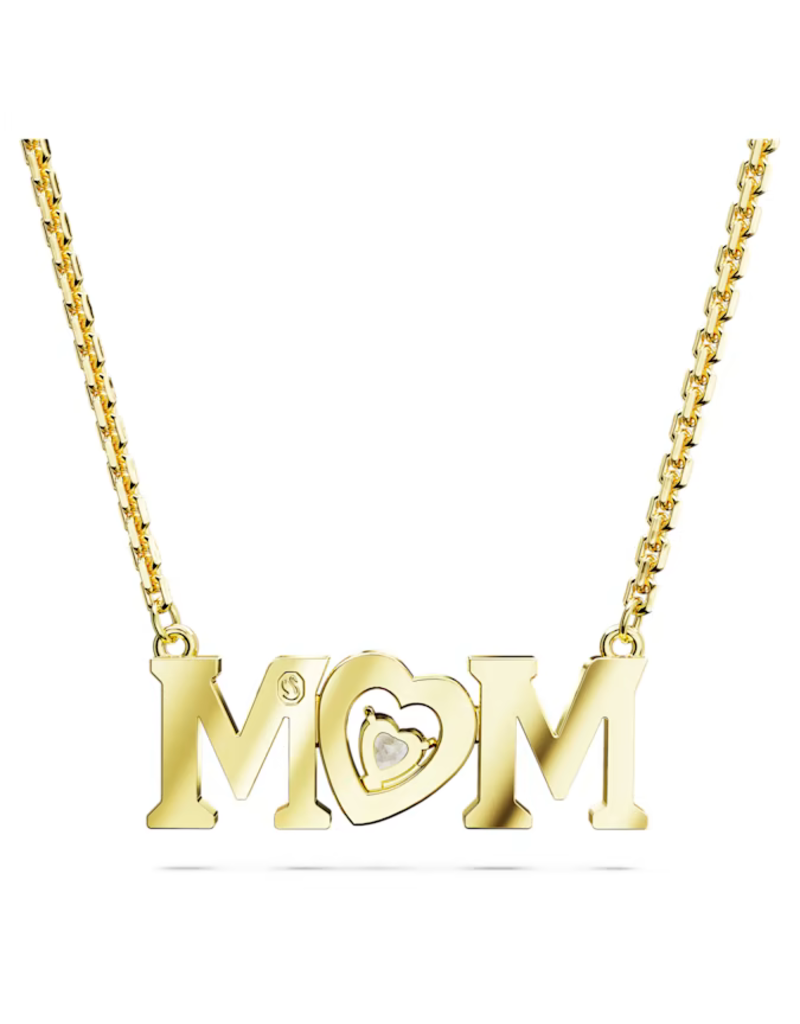 Swarovski  Mother’s Day necklace Heart, White, Gold-tone plated