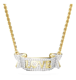 Swarovski Volta Love necklace White, Gold-tone plated