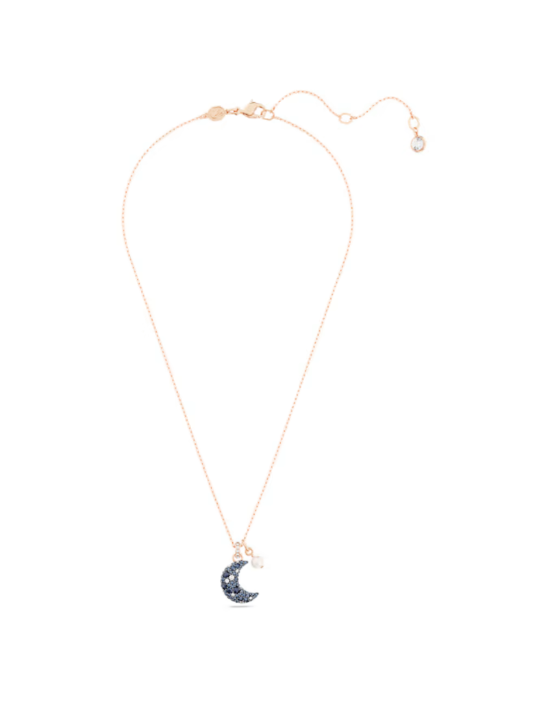 Swarovski  Luna pendant Moon, Multicoloured, Rose gold-tone plated