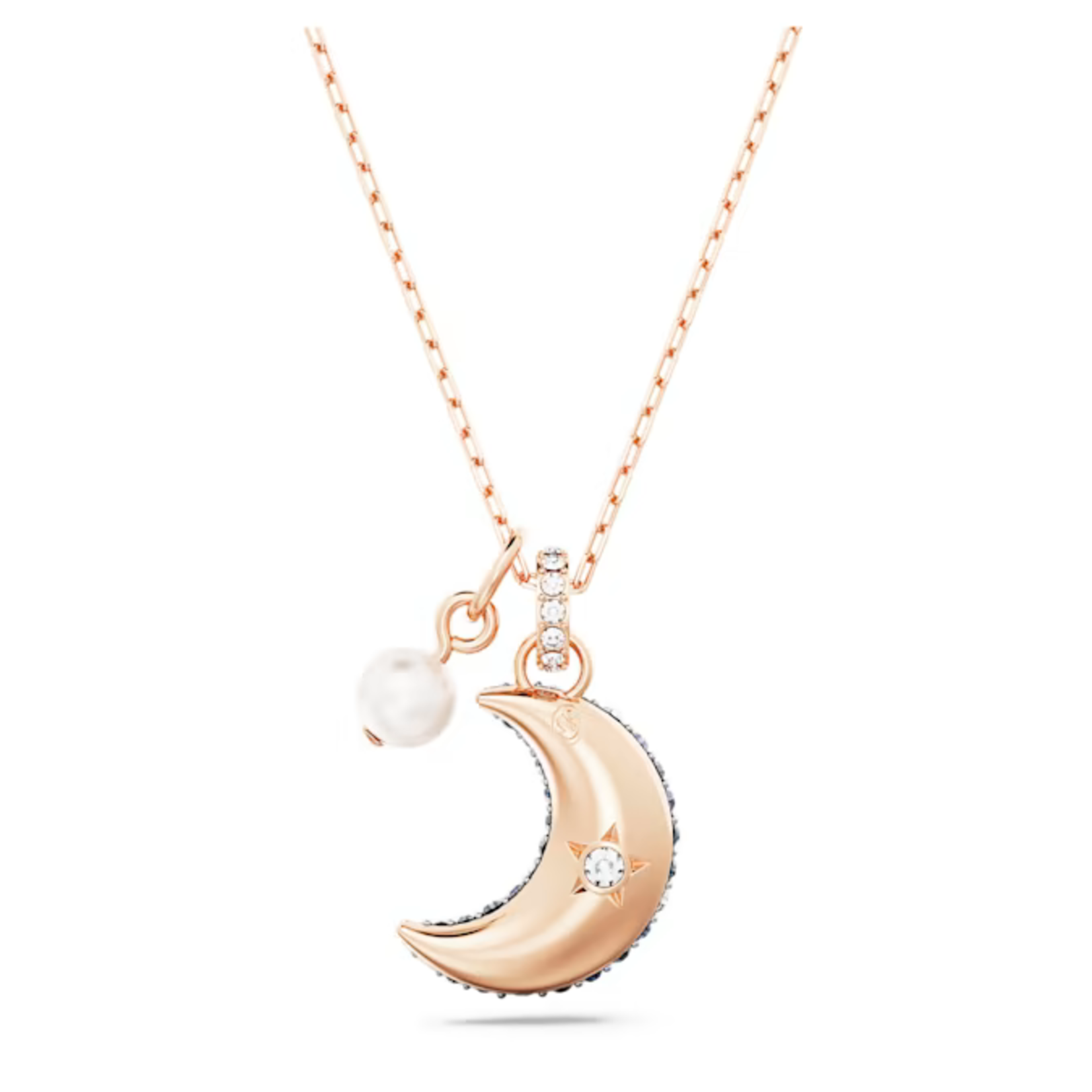 Swarovski Luna pendant Moon, Multicoloured, Rose gold-tone plated