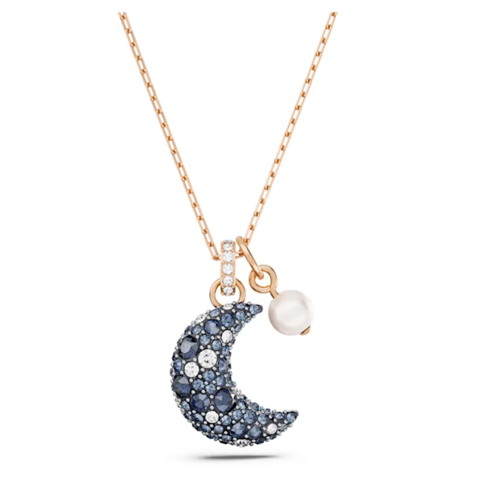 Swarovski Luna pendant Moon, Multicoloured, Rose gold-tone plated