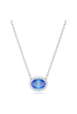 Swarovski  Constella necklace Oval cut, Blue, Rhodium plated