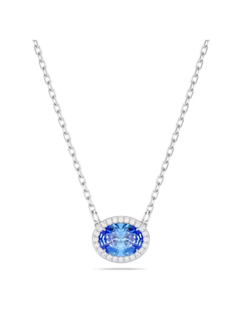 Swarovski  Constella necklace Oval cut, Blue, Rhodium plated