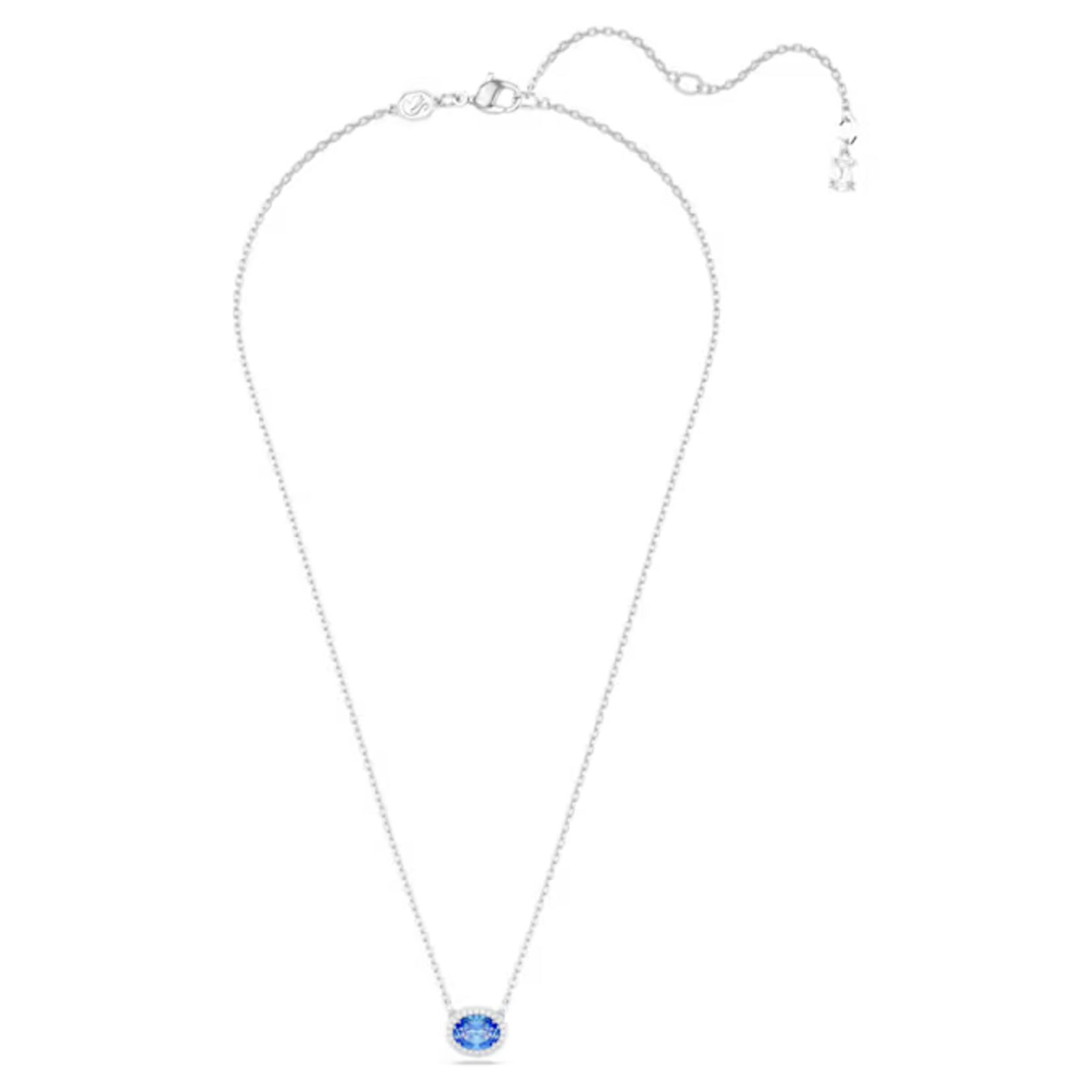 Swarovski Constella necklace Oval cut, Blue, Rhodium plated