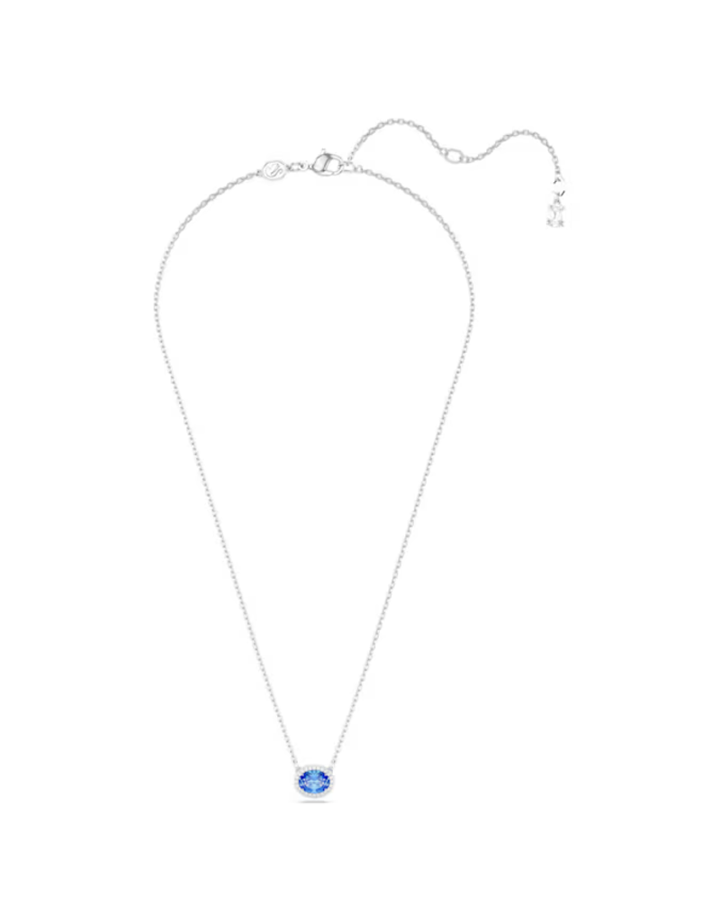 Swarovski  Constella necklace Oval cut, Blue, Rhodium plated