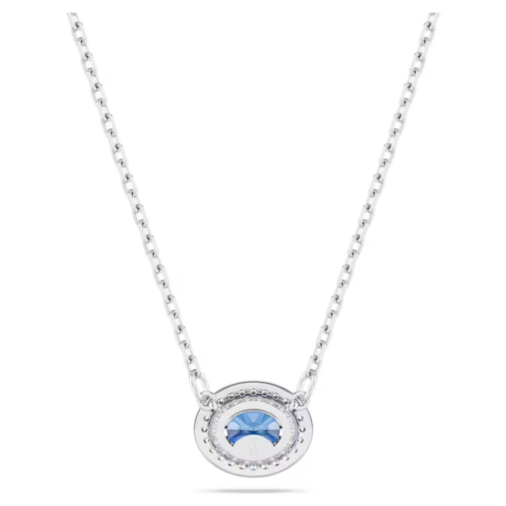 Swarovski Constella necklace Oval cut, Blue, Rhodium plated