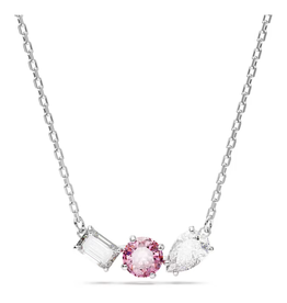 Swarovski Mesmera pendant Mixed cuts, Pink, Rhodium plated