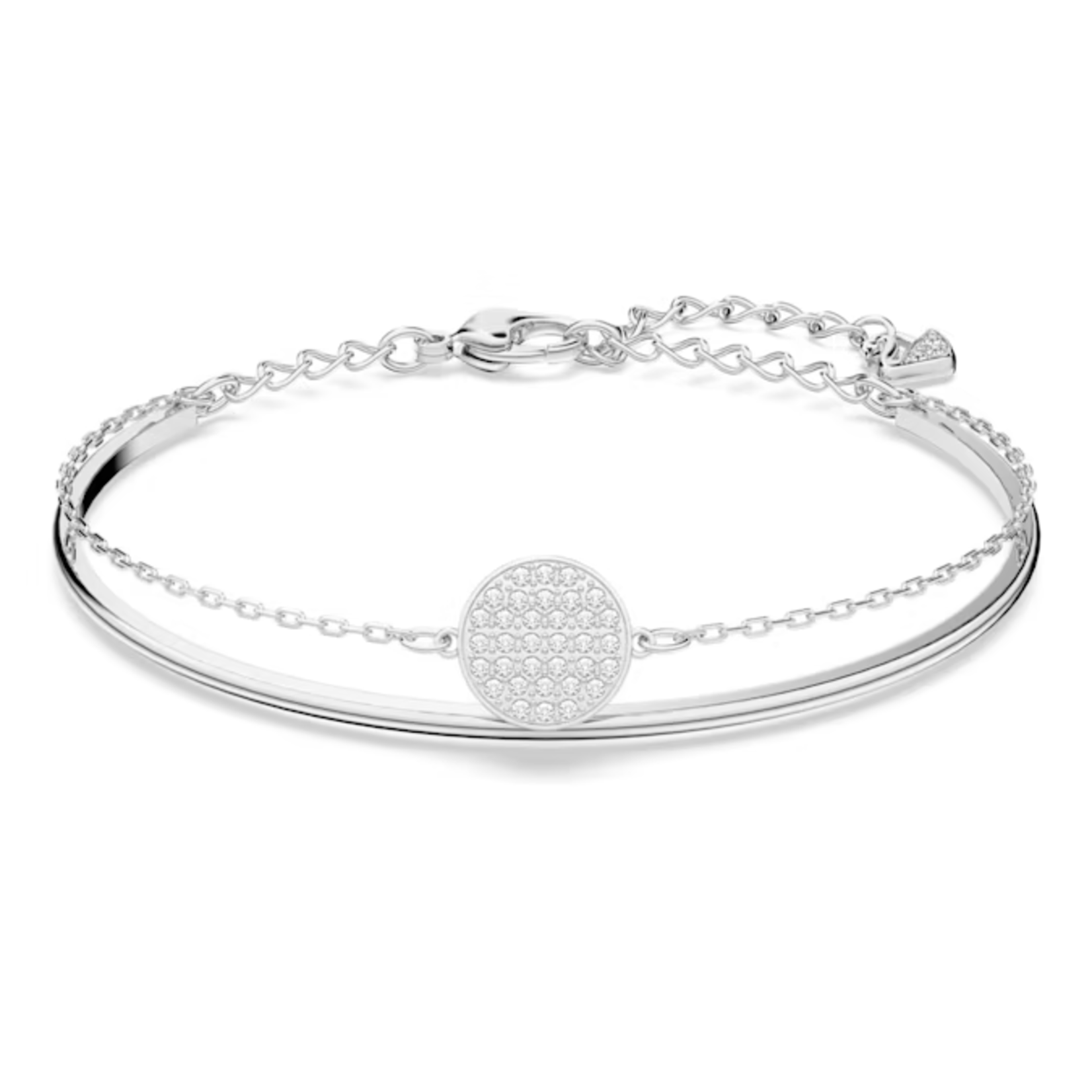 Swarovski  Ginger bangle White, Rhodium plated