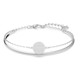 Swarovski Ginger bangle White, Rhodium plated