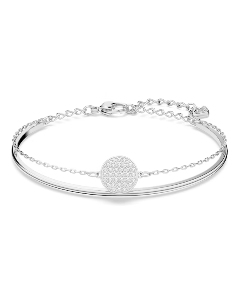 Swarovski  Ginger bangle White, Rhodium plated