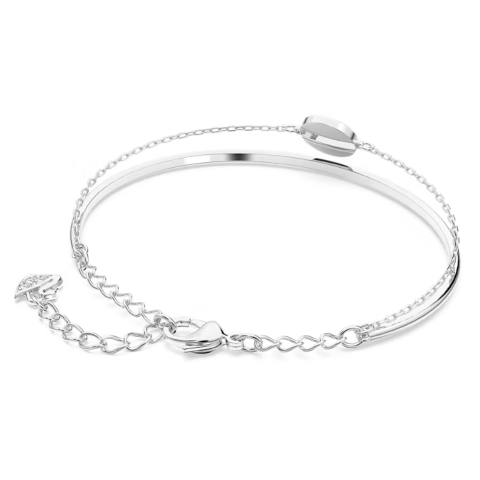 Swarovski  Ginger bangle White, Rhodium plated