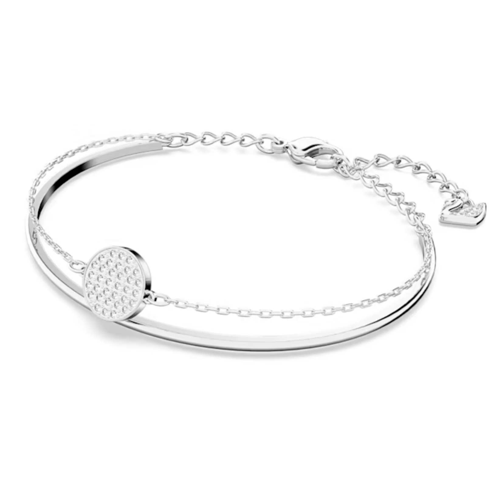 Swarovski  Ginger bangle White, Rhodium plated
