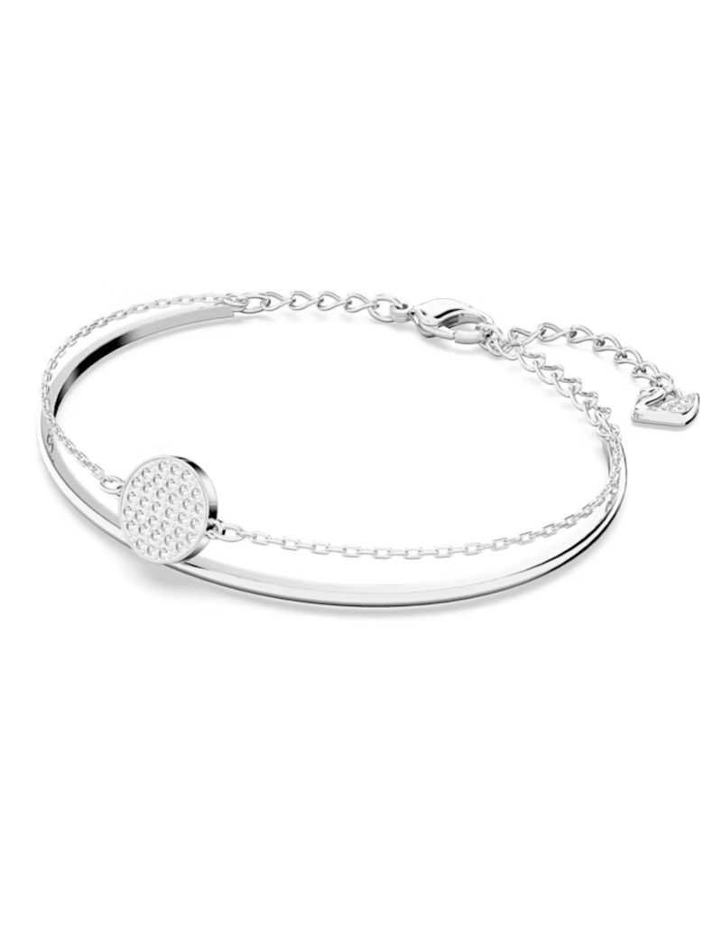 Swarovski  Ginger bangle White, Rhodium plated