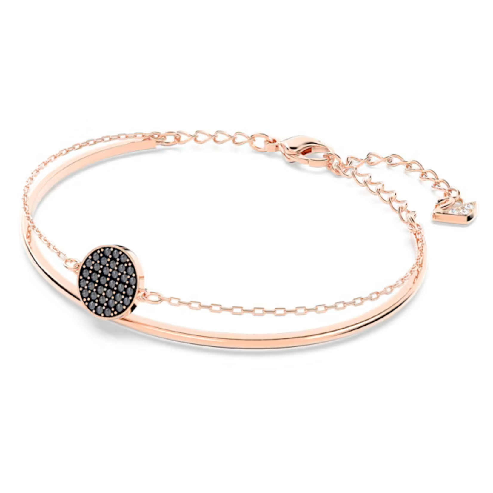 Swarovski  Ginger bangle Grey, Rose gold-tone plated