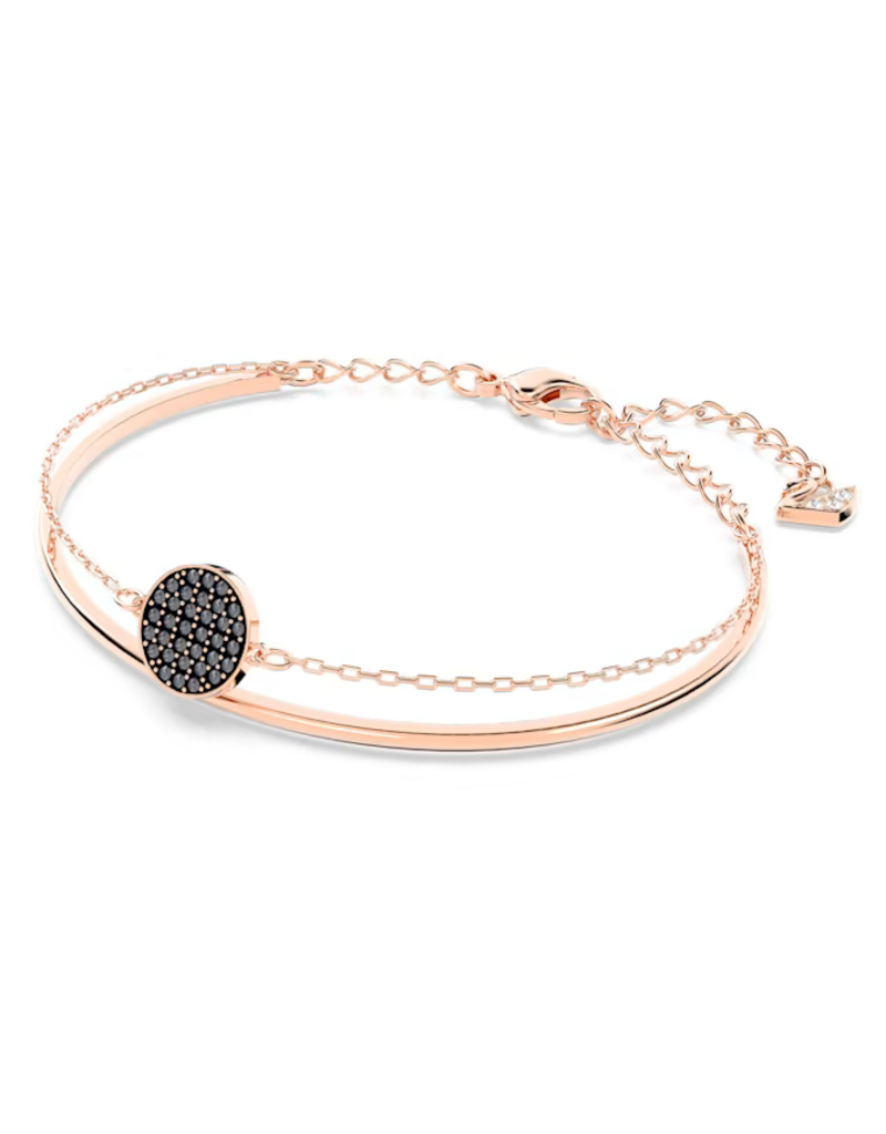 Swarovski  Ginger bangle Grey, Rose gold-tone plated