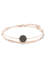 Swarovski  Ginger bangle Grey, Rose gold-tone plated