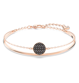 Swarovski Ginger bangle Grey, Rose gold-tone plated