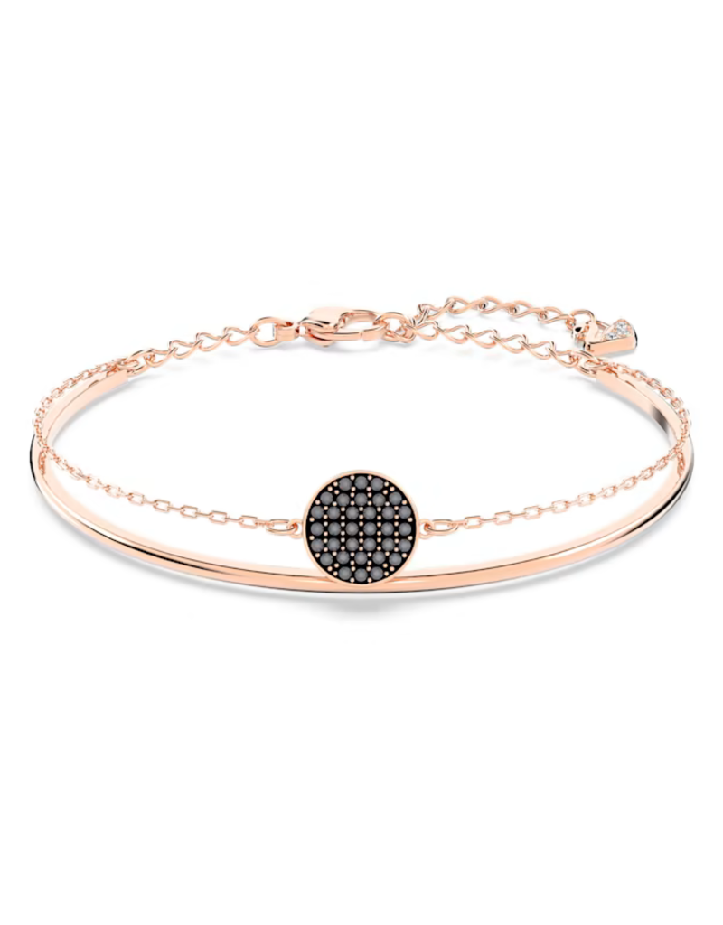 Swarovski  Ginger bangle Grey, Rose gold-tone plated