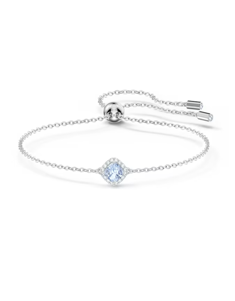 Swarovski  Angelic bracelet Cushion cut, Blue, Rhodium plated