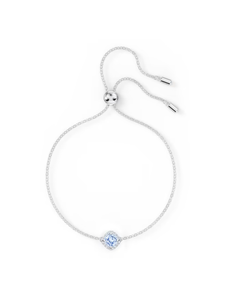 Swarovski  Angelic bracelet Cushion cut, Blue, Rhodium plated