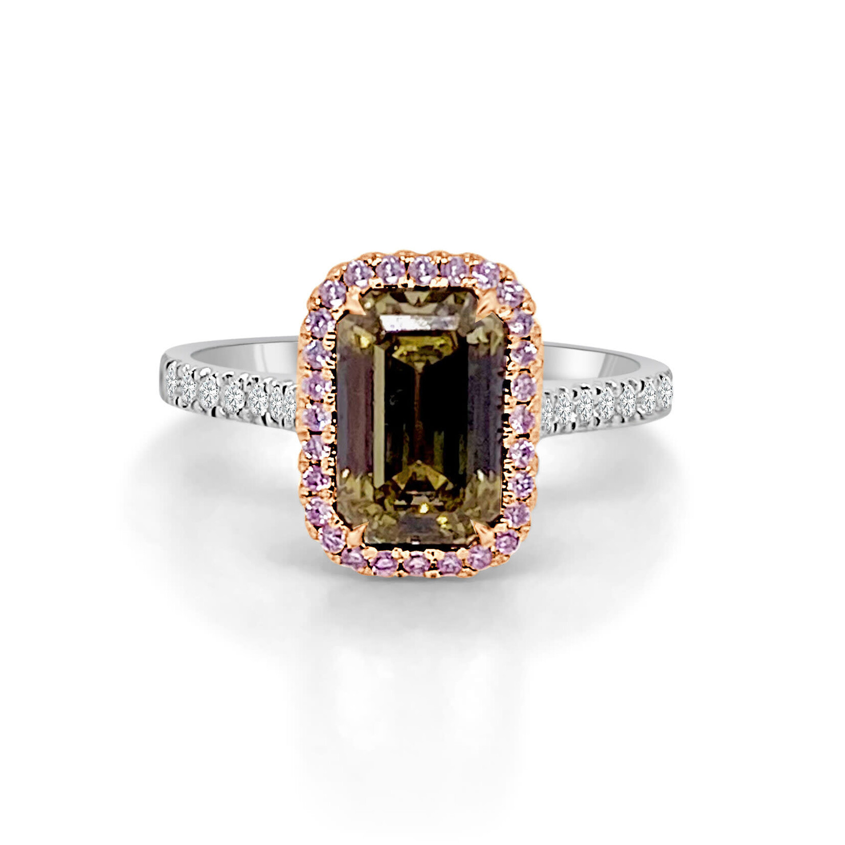 Frederic Sage 18 Karat Two-Tone Fancy Brown Yellow Pink Diamond Ring