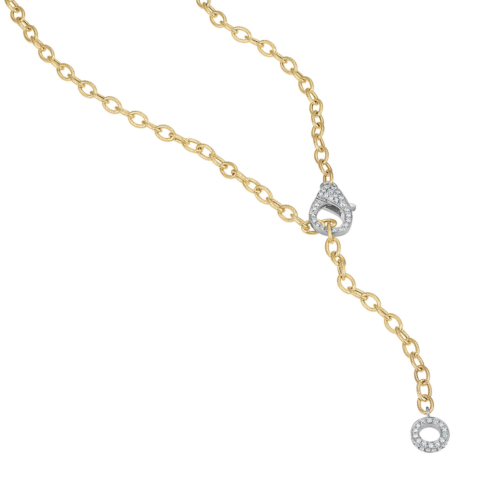 PeJay Creations Diamond Lobster Clasp 18" Textured Cable Chain